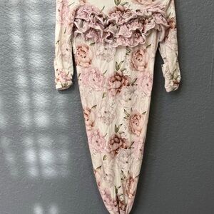 Rocking’ Royalty Floral Baby Gown with Ruffle Detail